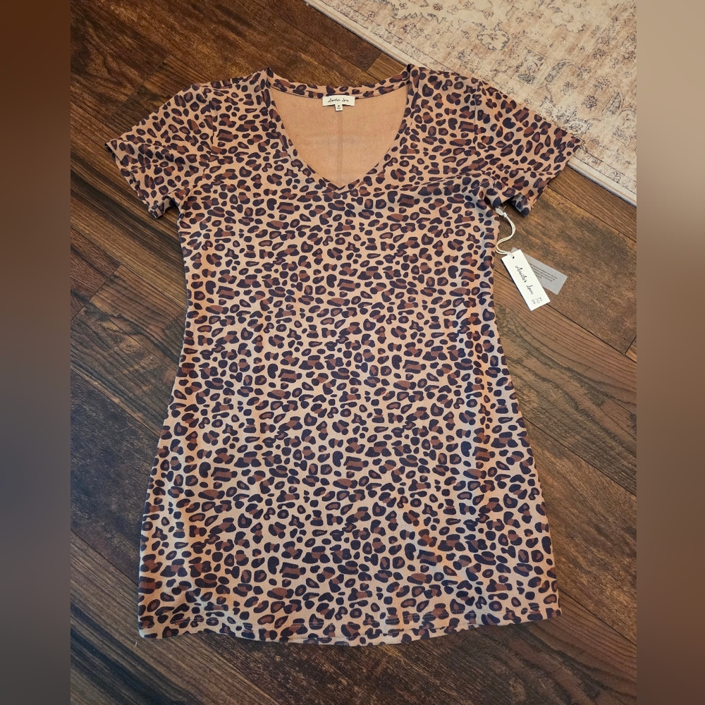 Another Love Leopard Print V-Neck Dress